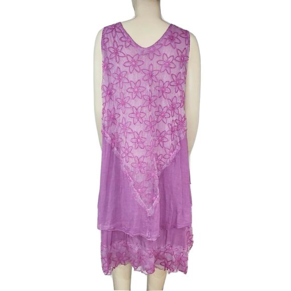 Park Moda Lagenlook Dress Asymmetric Floral Purple - Picture 3 of 12